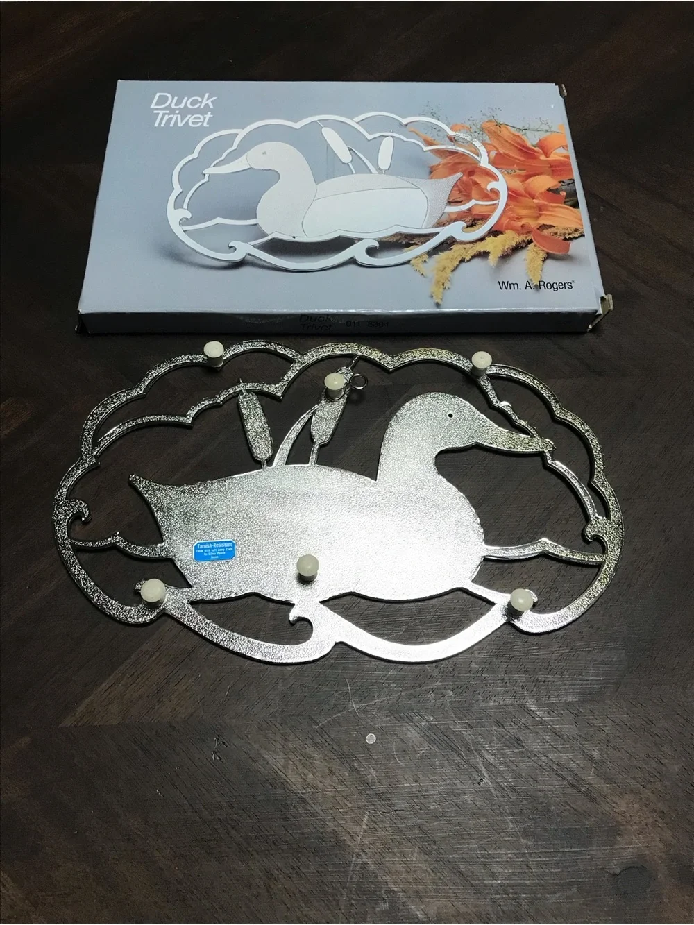 Vintage Silverplate p Duck Trivet